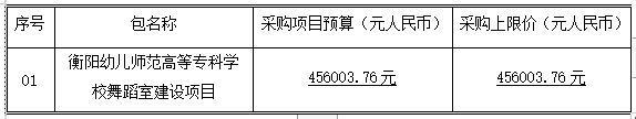 衡陽幼兒師范高等?？茖W(xué)校舞蹈室建設(shè)項目競爭性磋商成交公告